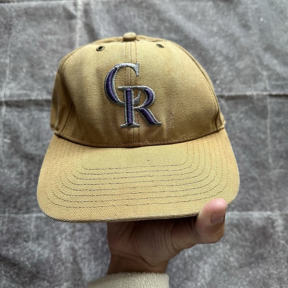 Men's Carhartt X 47 Brand MLB Colorado Rockies Brown Canvas Adjustable Hat Cap